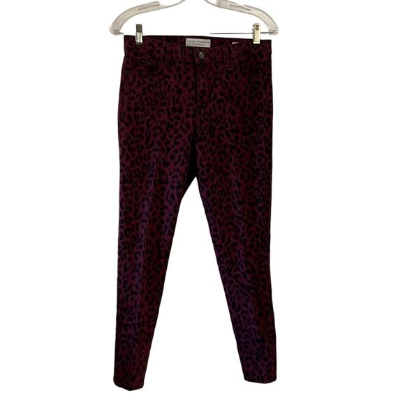 Social Standard by Sanctuary Red& Black Cheetah Print Skinny Ankle Jeans Size 6 - Picture 1 of 11